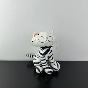 Russ Aggie Black & White Striped Kitty Cat 5” Plush Stuffed Animal Zebra Kitten